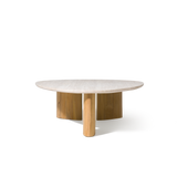 Newport Coffee Table | Teak Natural Travertine Cream