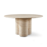 Porto Travertine Round Dining Table 60" | Travertine Natural