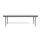 Andre Rectangle Dining Table | Aluminum Asteroid, Travertine Dark Grey,
