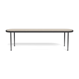 Andre Rectangle Dining Table | Aluminum Asteroid, Travertine Natural,