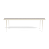 Andre Rectangle Dining Table | Aluminum Bone, Travertine Dark Grey,
