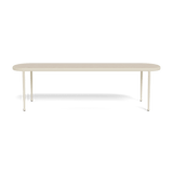 Andre Rectangle Dining Table | Aluminum Bone, Travertine Natural,