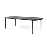 Andre Rectangle Dining Table | Aluminum Bronze, Travertine Dark Grey,