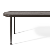 Andre Rectangle Dining Table | Aluminum Bronze, Travertine Dark Grey,