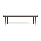 Andre Rectangle Dining Table | Aluminum Bronze, Travertine Natural,