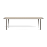 Andre Rectangle Dining Table | Aluminum Taupe, Travertine Natural,