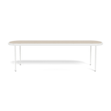 Andre Rectangle Dining Table | Aluminum White, Travertine Natural,