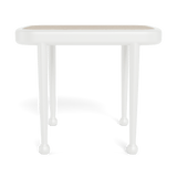 Andre Rectangle Side Table | Aluminum White, Travertine Natural,