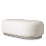 Gio Ottoman | Aluminum Taupe Riviera Ivory