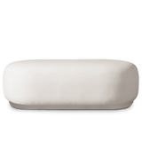 Gio Ottoman | Aluminum Taupe Riviera Ivory