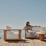 Newport Lounge Chair | Teak Natural, Panama Blanco, Batyline White