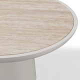 Nova Aluminum Round Coffee Table 30" | Aluminum Bone Travertine Natural