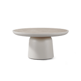 Nova Aluminum Round Coffee Table 30" | Aluminum Bone Travertine Natural