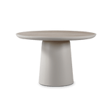 Nova Aluminum Round Dining Table 48" | Aluminum Bone Travertine Natural