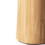 Nova Teak Round Side Table | Teak Natural Travertine Cream