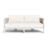 Palm Beach Aluminum 2 Seat Sofa | Aluminum White, Panama Blanco, Rope Shell