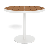 Vienna 36" Round Bistro Table | Aluminum White, Teak Natural,