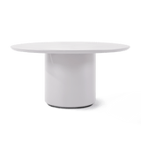 Santorini Outdoor Slatted Round Dining Table 60" - Harbour - Harbour - SANO-03I-SL-ALWHI