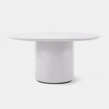 Santorini Outdoor Slatted Round Dining Table 60" - Harbour - Harbour - SANO-03I-SL-ALWHI