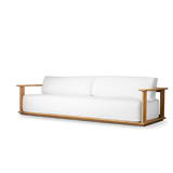 Newport 3 Seat Sofa | Teak Natural Panama Blanco Batyline White