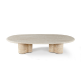 Porto Travertine Pill Coffee Table