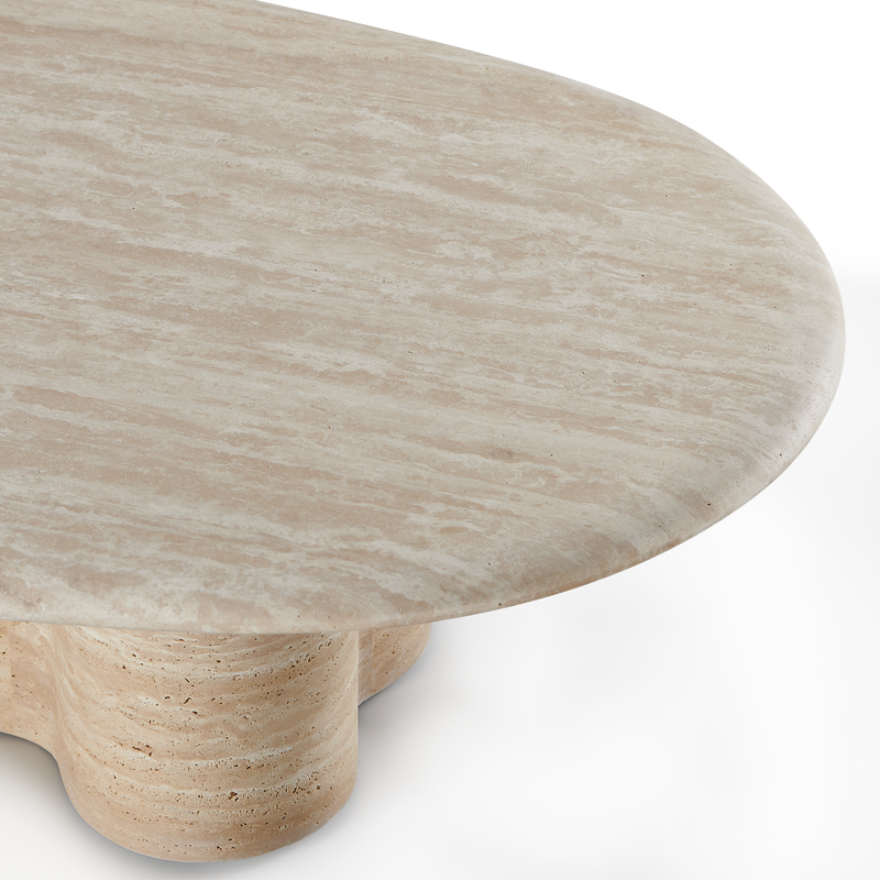 Porto Travertine Pill Coffee Table