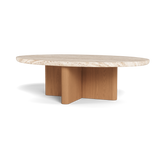 Victoria Teak Oval Stone Coffee Table