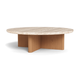 Victoria Teak Round Stone Coffee Table