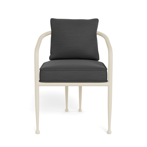 Andre Dining Chair | Aluminum Bone, Panama Grafito,