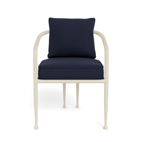 Andre Dining Chair | Aluminum Bone, Siesta Indigo,