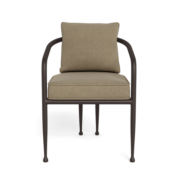 Andre Dining Chair | Aluminum Bronze, Panama Coco,