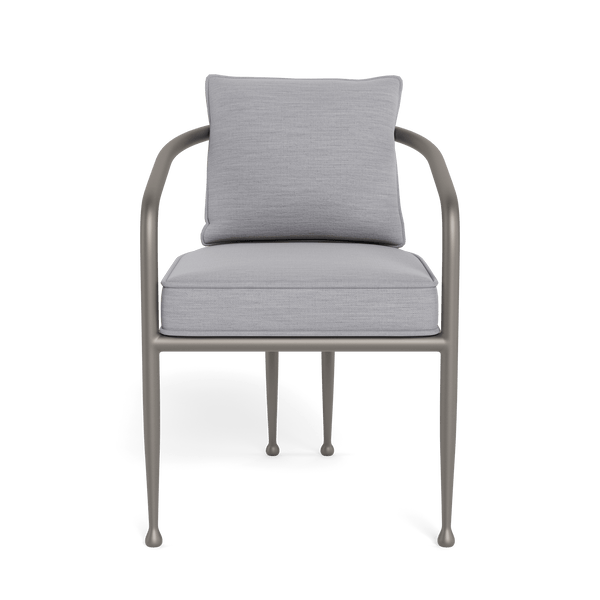 Andre Dining Chair | Aluminum Taupe, Panama Cloud,