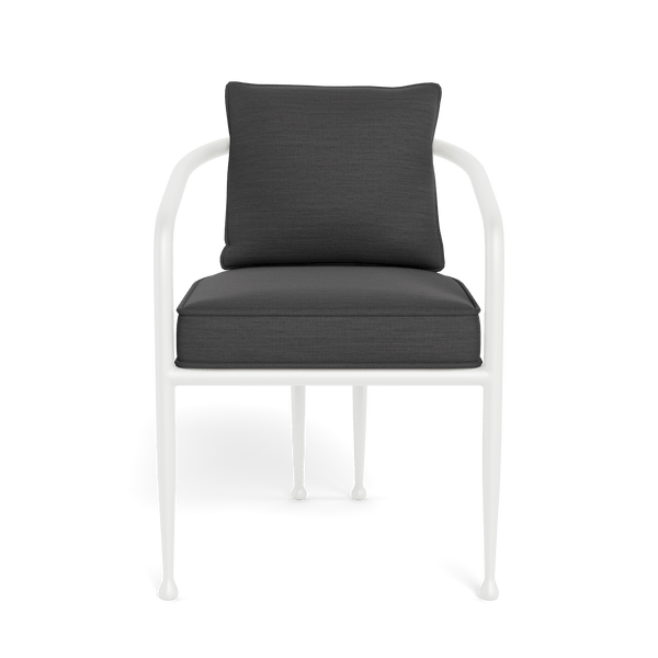 Andre Dining Chair | Aluminum White, Panama Grafito,