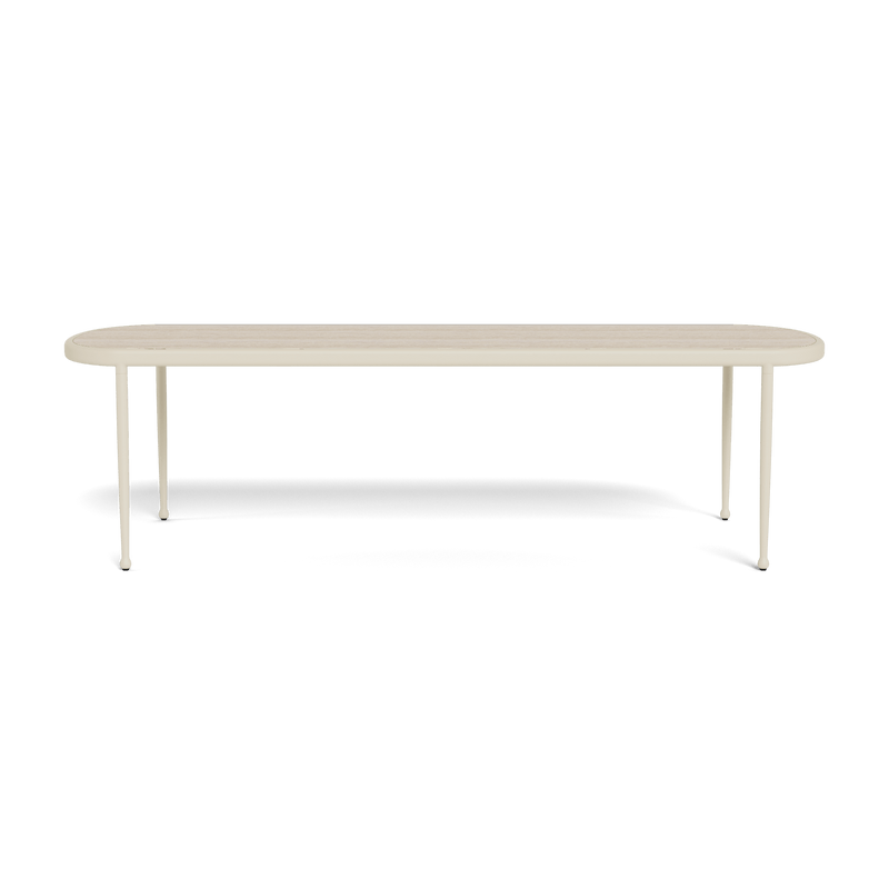 Andre Rectangle Dining Table | Aluminum Bone, Travertine Natural,