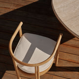 Cove Teak Pill Dining Table | Teak Natural, Travertine Cream,