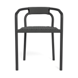 Leo Stacking Dining Chair | Aluminum Asteroid, Rope Dark Grey,