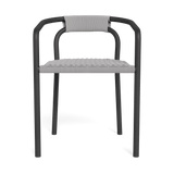 Leo Stacking Dining Chair | Aluminum Asteroid, Rope Light Grey,