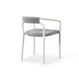 Leo Stacking Dining Chair | Aluminum White, Rope Light Grey,