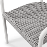 Leo Stacking Dining Chair | Aluminum White, Rope Light Grey,