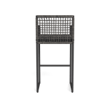 Loop Bar Stool | Aluminum Asteroid, Panama Grafito, Wicker Grey