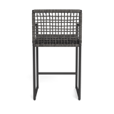 Loop Counter Stool | Aluminum Asteroid, Panama Grafito, Wicker Grey