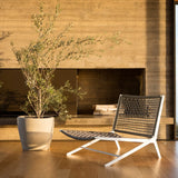 Loop Easy Chair | Aluminum Asteroid, Panama Grafito, Wicker Grey