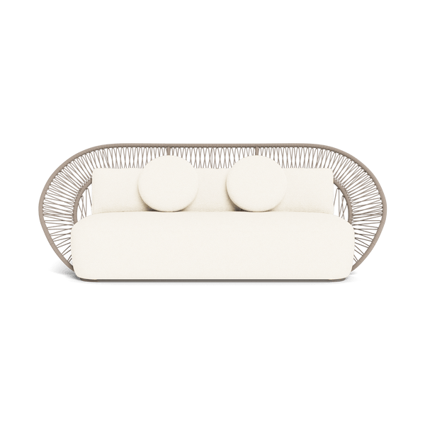 Maui 3 Seat Sofa | Rope Shell, Riviera Ivory, Aluminum Taupe