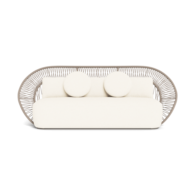Maui 3 Seat Sofa | Rope Shell, Riviera Ivory, Aluminum Taupe