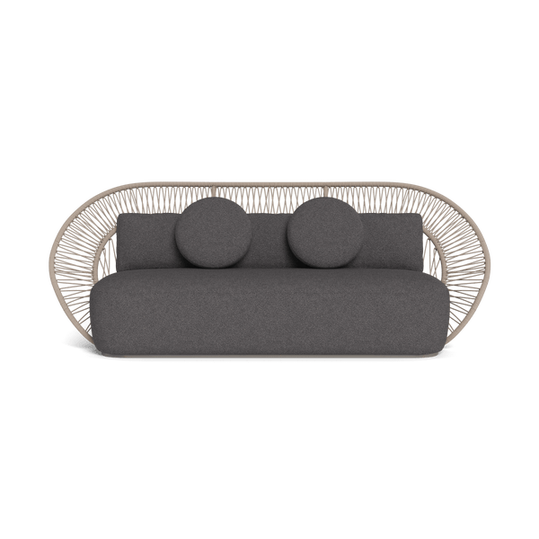 Maui 3 Seat Sofa | Rope Shell, Riviera Slate, Aluminum Taupe