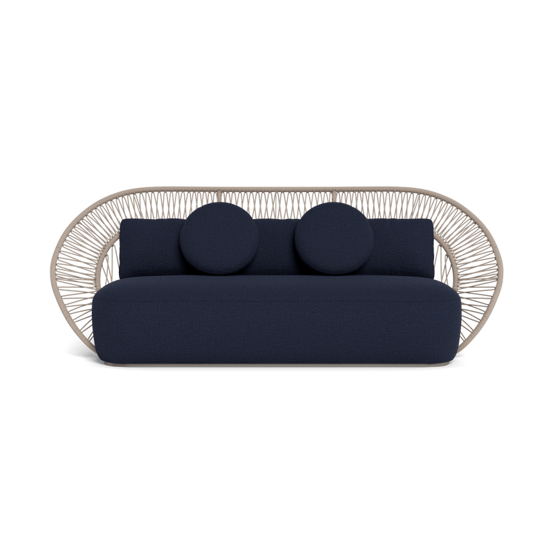 Maui 3 Seat Sofa | Rope Shell, Siesta Indigo, Aluminum Taupe