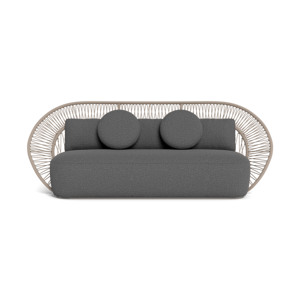 Maui 3 Seat Sofa | Rope Shell, Siesta Slate, Aluminum Taupe