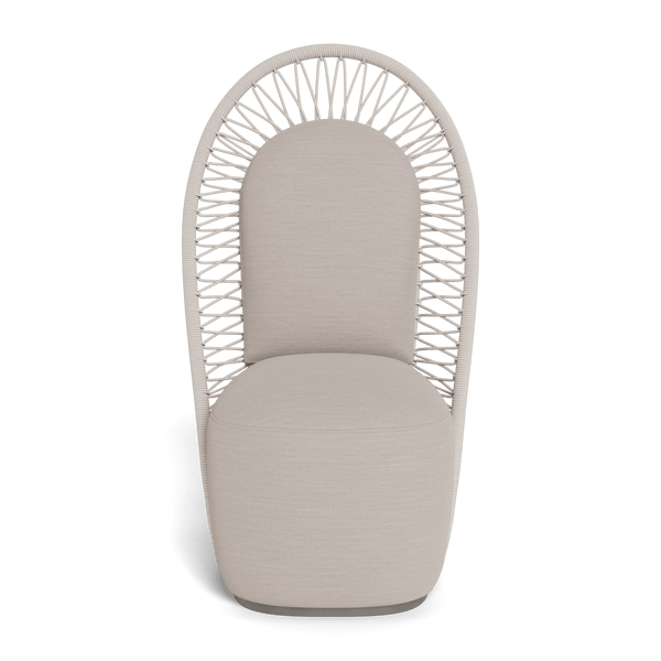 Maui High-Back Dining Chair | Rope Shell, Panama Marble, Aluminum Taupe
