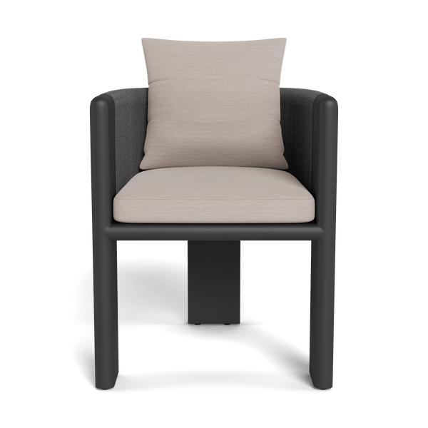 Palm Beach Aluminum Dining Chair | Aluminum Asteroid, Panama Marble, Rope Dark Grey