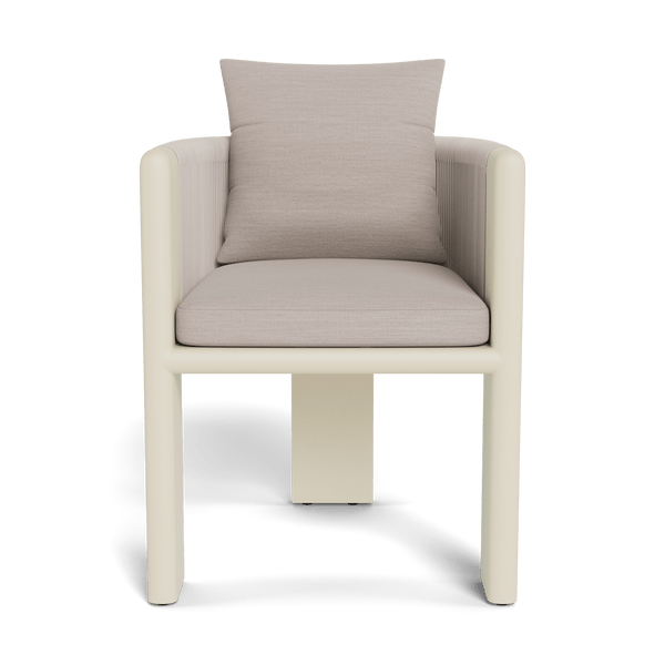 Palm Beach Aluminum Dining Chair | Aluminum Bone, Panama Marble, Rope Shell